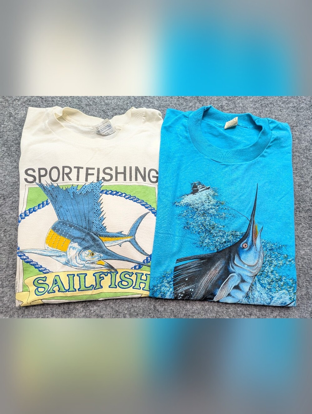 Hanes Fifty-Fifty/Screen Stars Florida Keys Fishing T-Shirts Men's XL Vtg